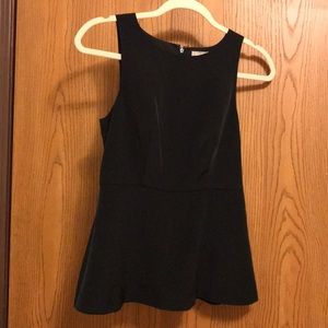 Textured black peplum top